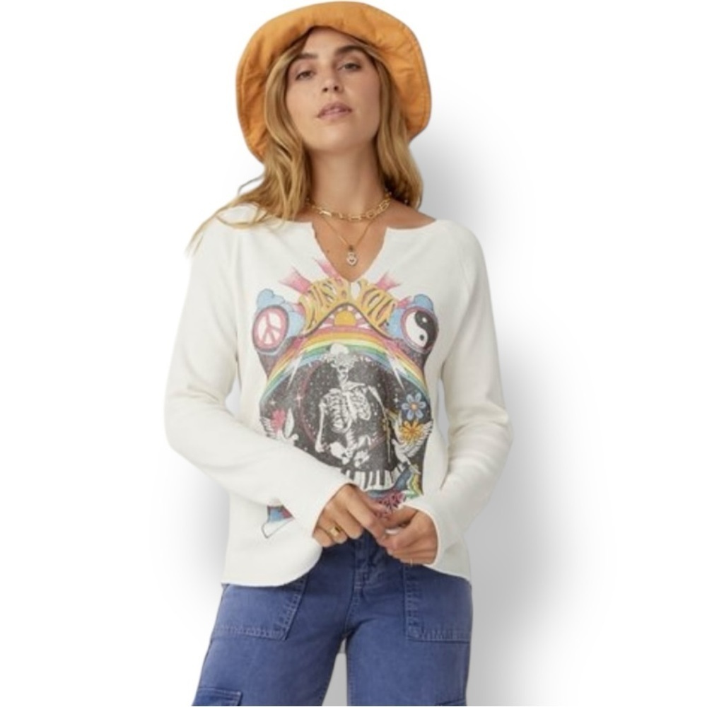 Daydreamer Pink Floyd Wish You Were Here Waffle Thermal Henley Top Size L